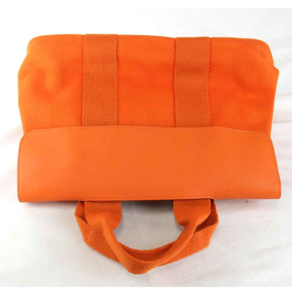 Hermes Valparaiso Pm ?P Engraved Handbag Leather/Canvas Orange
