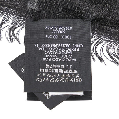 Gucci Gg Print Scarf In Black Wool