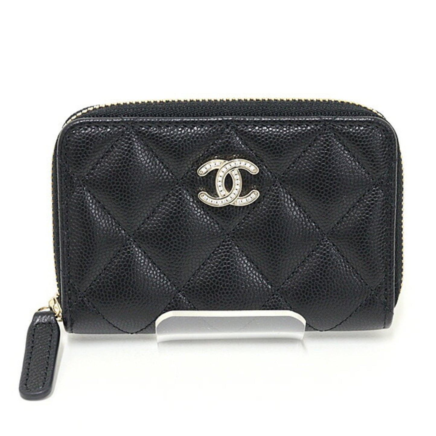 Chanel Matelasse Coin Purse In Black Caviar Leather (Ap4818)