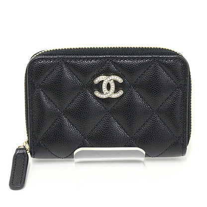 Chanel Matelasse Coin Purse In Black Caviar Leather (Ap4818)