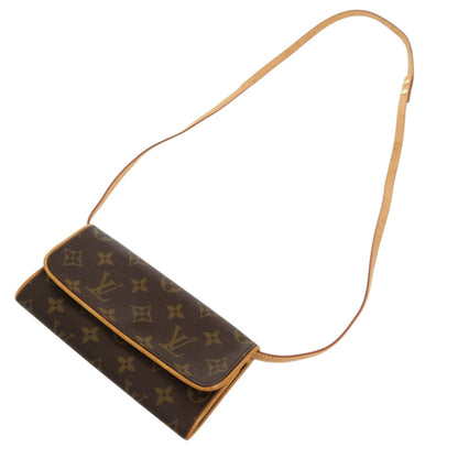 Louis Vuitton Pochette Twin Pm Monogram M51854 Canvas Brown Lv Shoulder Bag 0087 Louis Vuitton