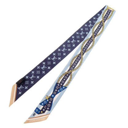 Louis Vuitton Bandeau Bb Bow M96174 Silk Blue Scarf Muffler 0022 Louis Vuitton