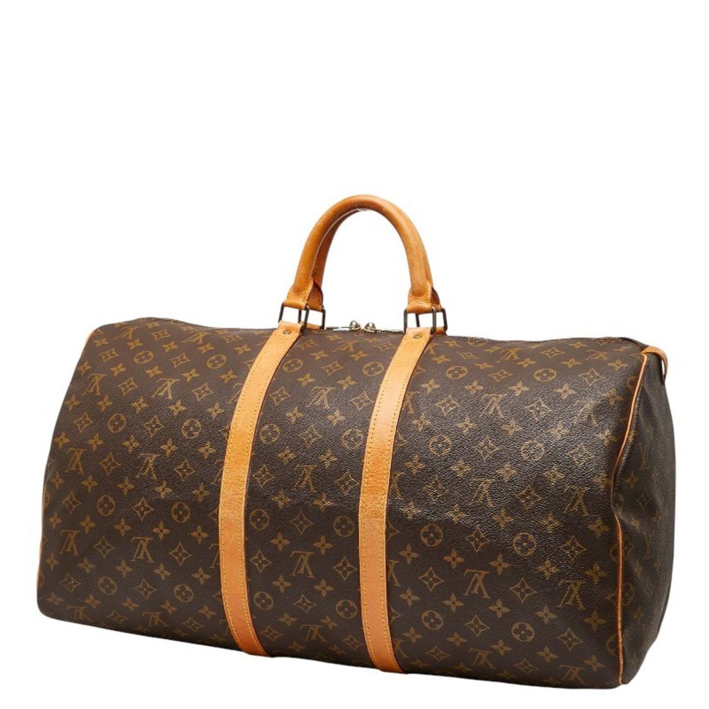 Louis Vuitton Monogram Keepall 55 Boston Bag/Travel Bag M41424 Brown Leather