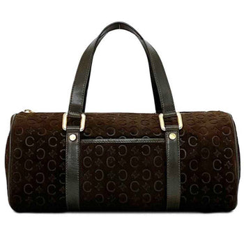 Celine Handbag F-21889 Brown C Macadam Boston Bag Suede Leather Ce00/12 Celine