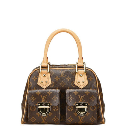 Louis Vuitton Monogram Manhattan Pm Handbag M40026 Brown Leather