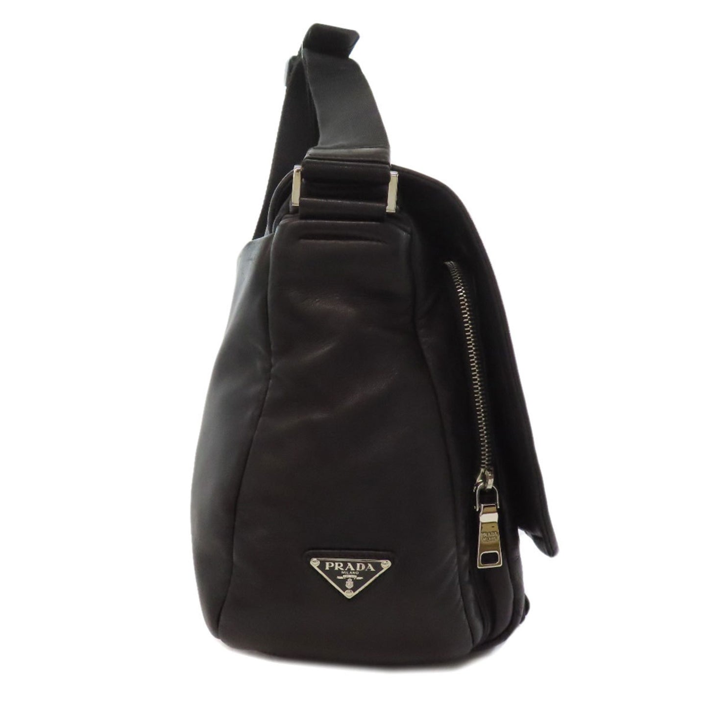 Prada Simple Design Shoulder Bag Lambskin