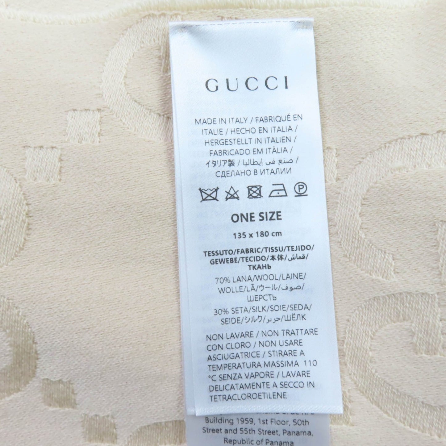 Gucci 795551 Wool And Silk Gg Jacquard Large Blanket/Shawl