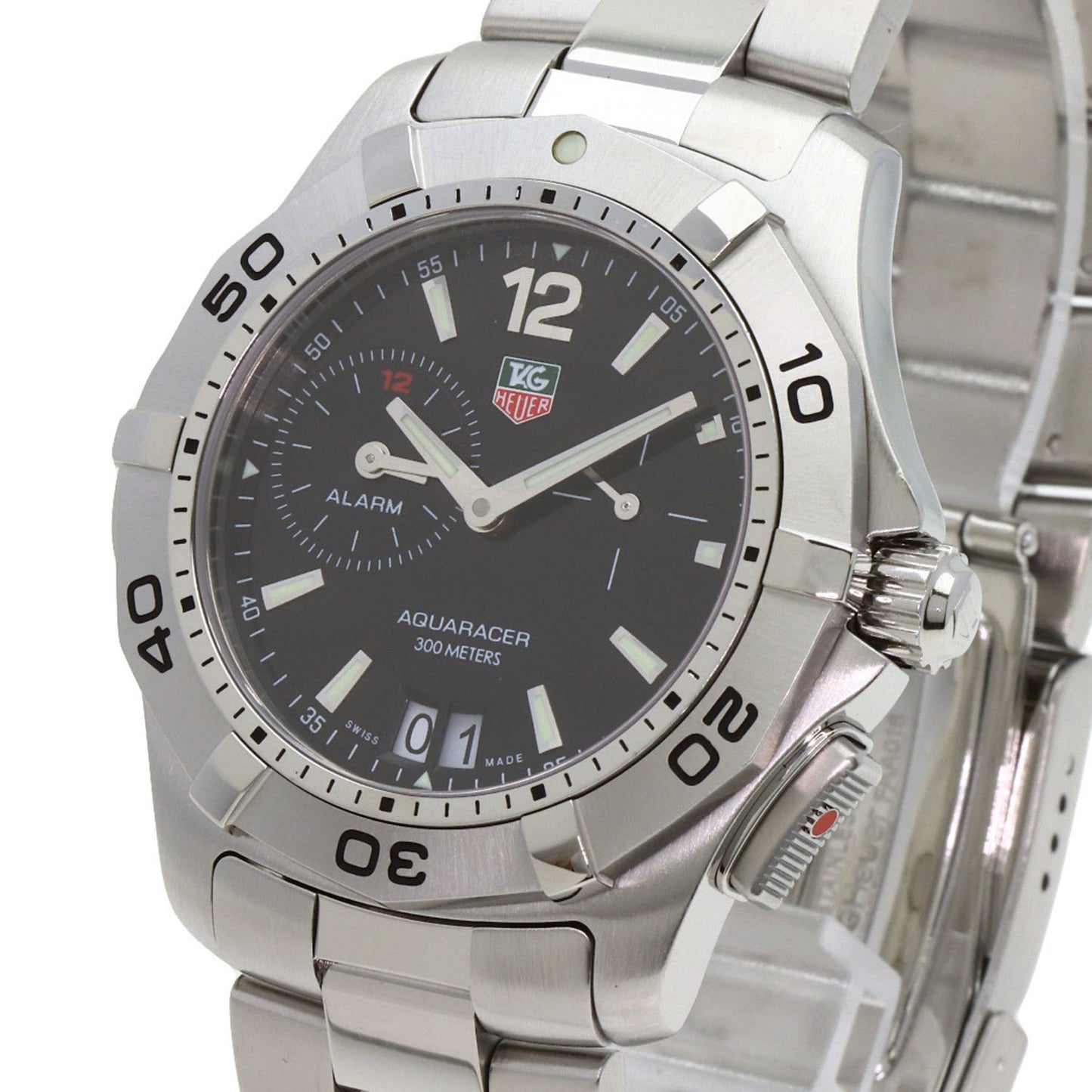Tag Heuer Waf111Z Aquaracer Date Alarm Stainless Steel Watch