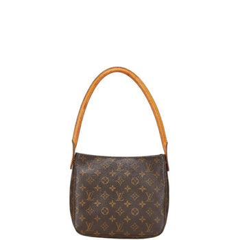 Louis Vuitton Monogram Looping Mm Bag Handbag M51146 Brown Pvc Leather