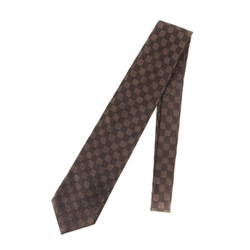 Louis Vuitton Damier Silk Cravate Brown Tie For Men