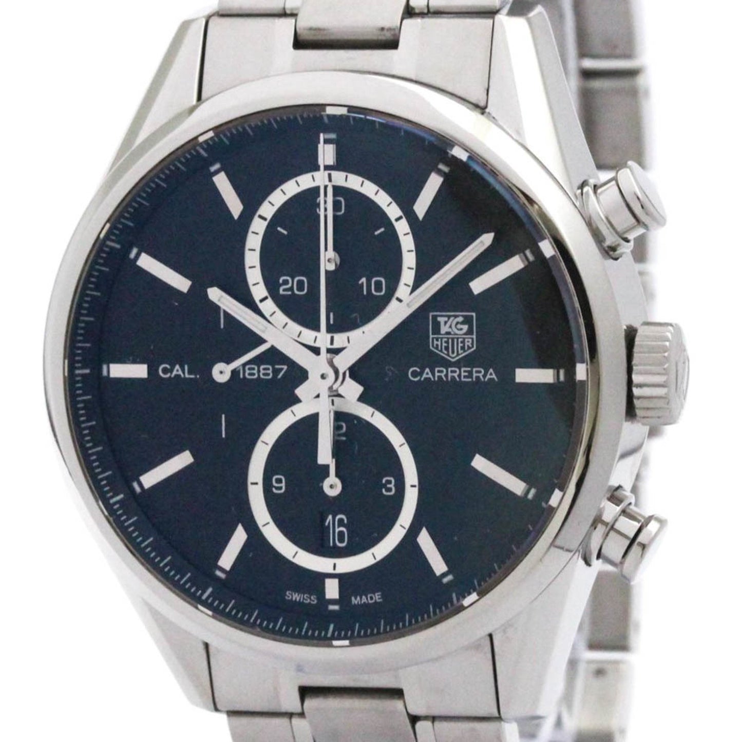 Tag Heuer Carrera Calibre 1887 Chronograph Steel Watch Car2110 Polished