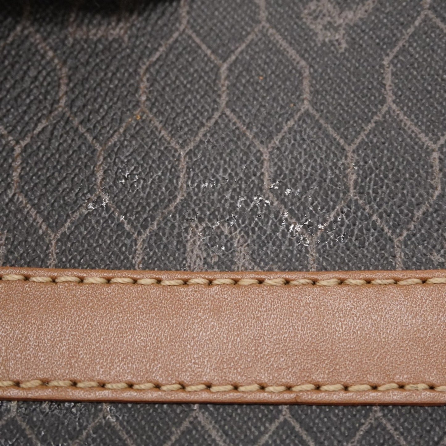 Christian Dior Boston Bag Honeycomb Gray Brown