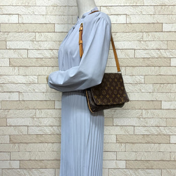 Louis Vuitton Musette Tango Short Monogram Shoulder Bag Canvas M51257 Brown