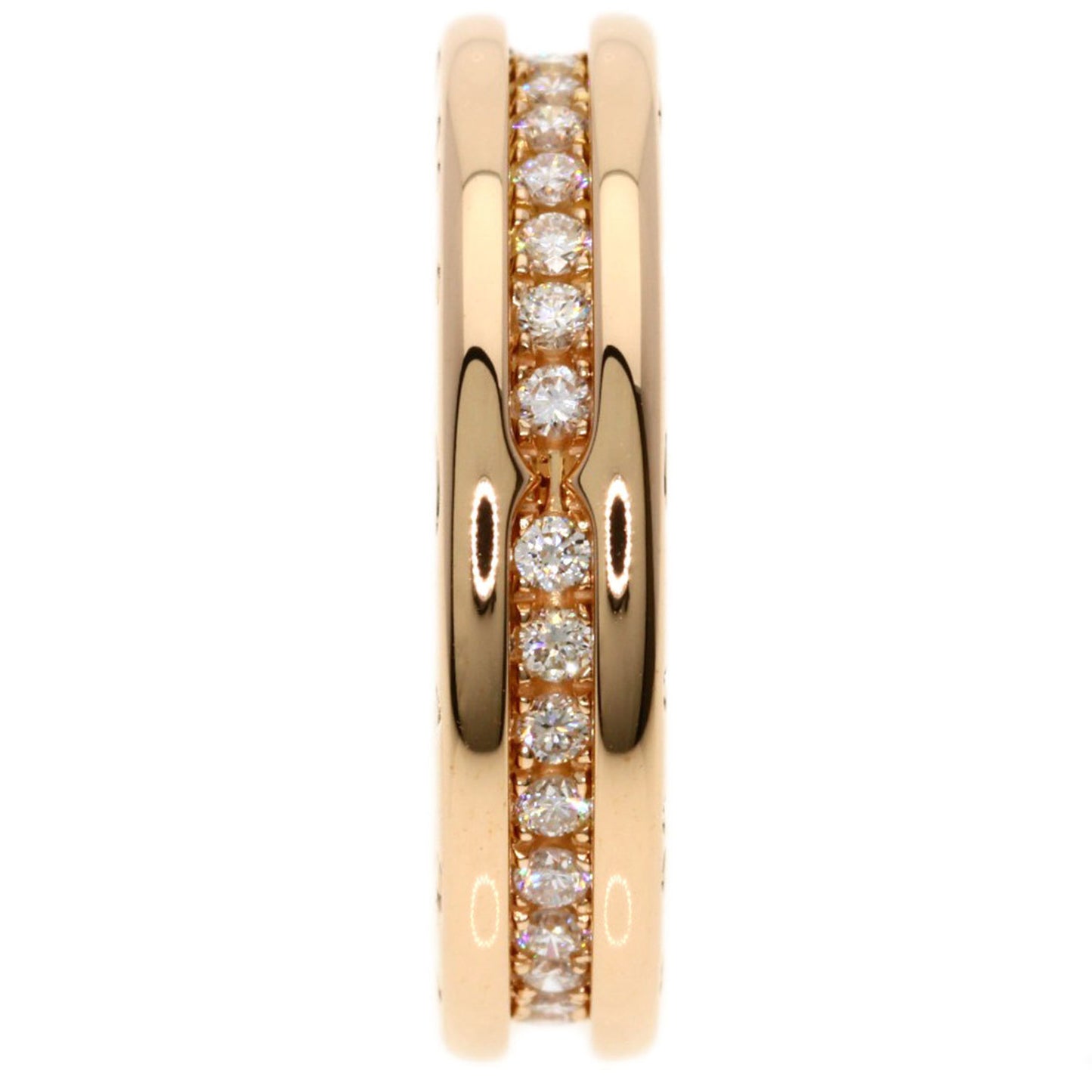 Bvlgari B-Zero1 Full Eternity Single-Band Diamond #52 Ring In 18K Pink Gold