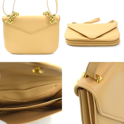 Bottega Veneta Shoulder Bag Mount Envelope Leather Beige Gold