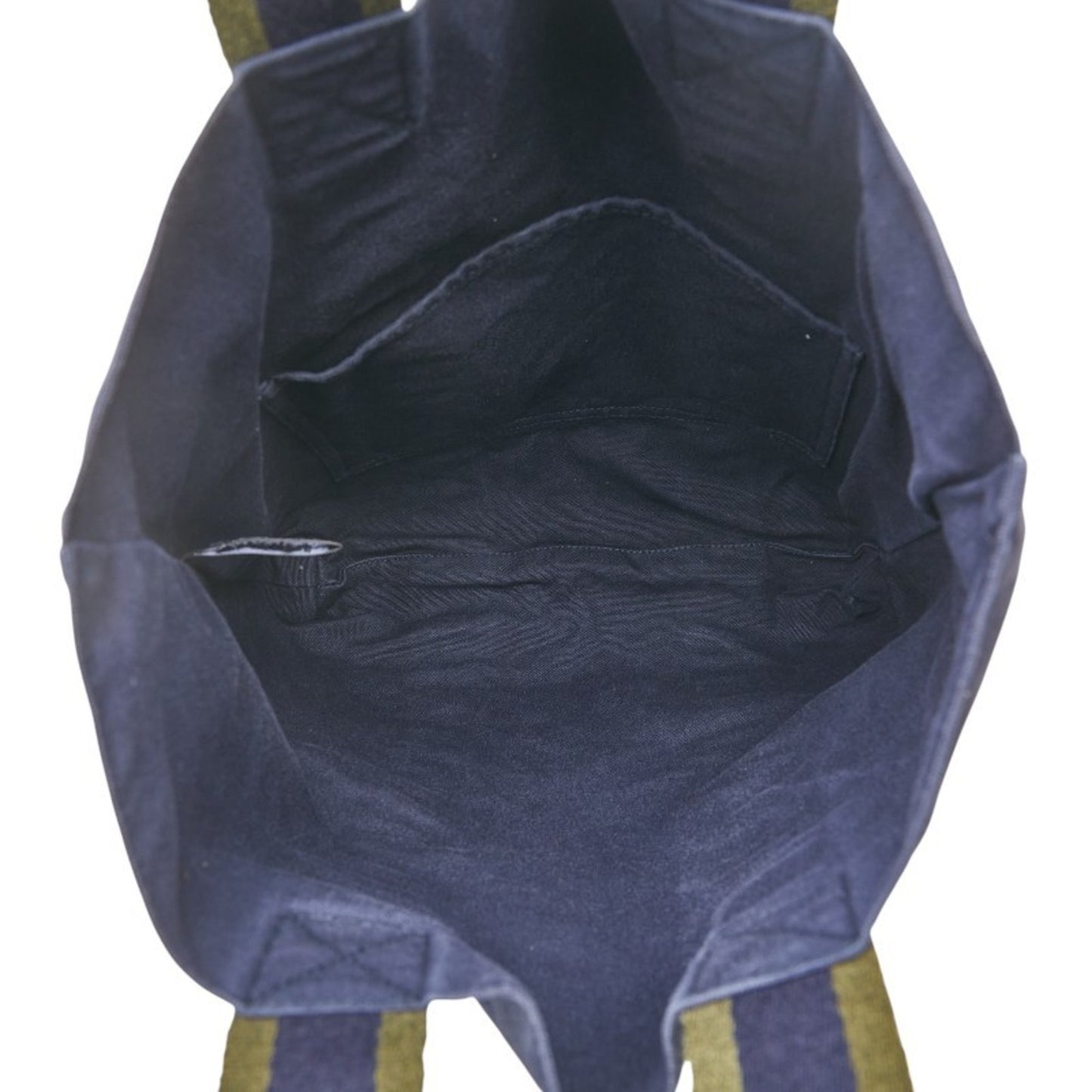 Hermes Foul Tote Cabas Bag Handbag Navy Green Canvas