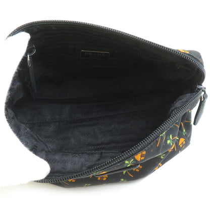 Prada Pouch Nylon Black X Orange Green