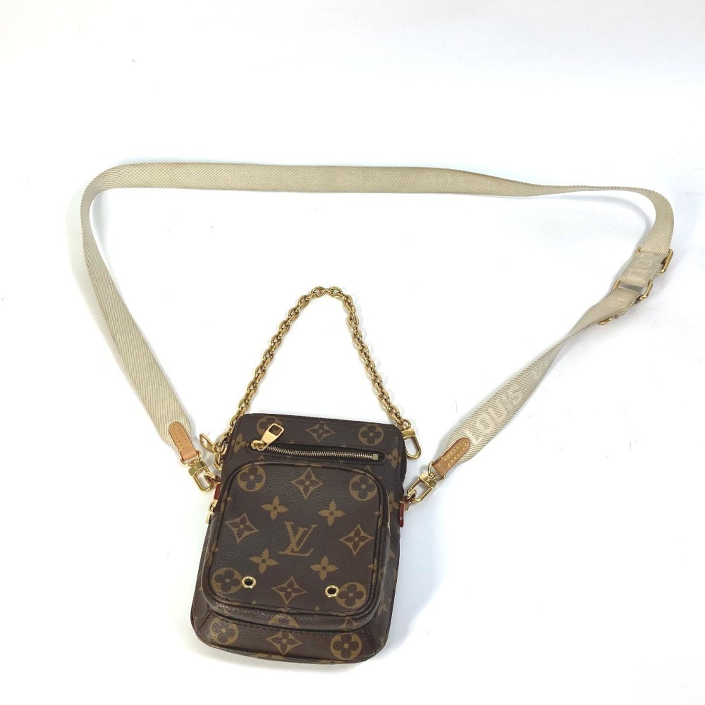 Louis Vuitton M80746 Monogram Utility Crossbody Pochette Chain Bag Handbag Shoulder Canvas