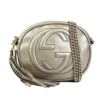 Gucci Shoulder Bag Soho Leather Gold