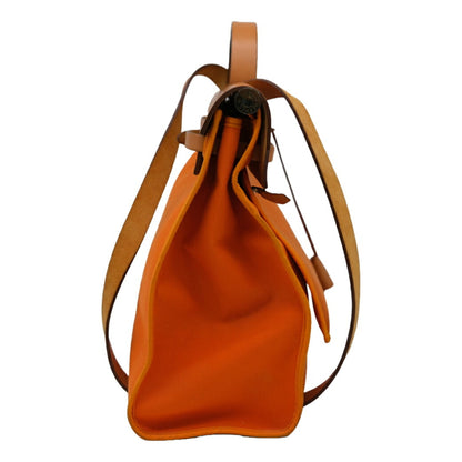 Hermes Hermes Airbag Zip Mm Shoulder Bag Handbag 2Way Toile Officier Leather Orange