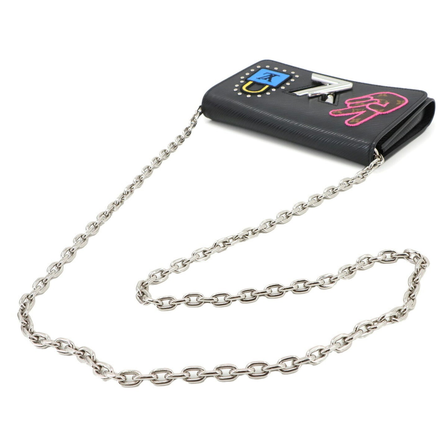 Louis Vuitton Lv Stories Epi Leather Portefeuille Twist Chain Wallet