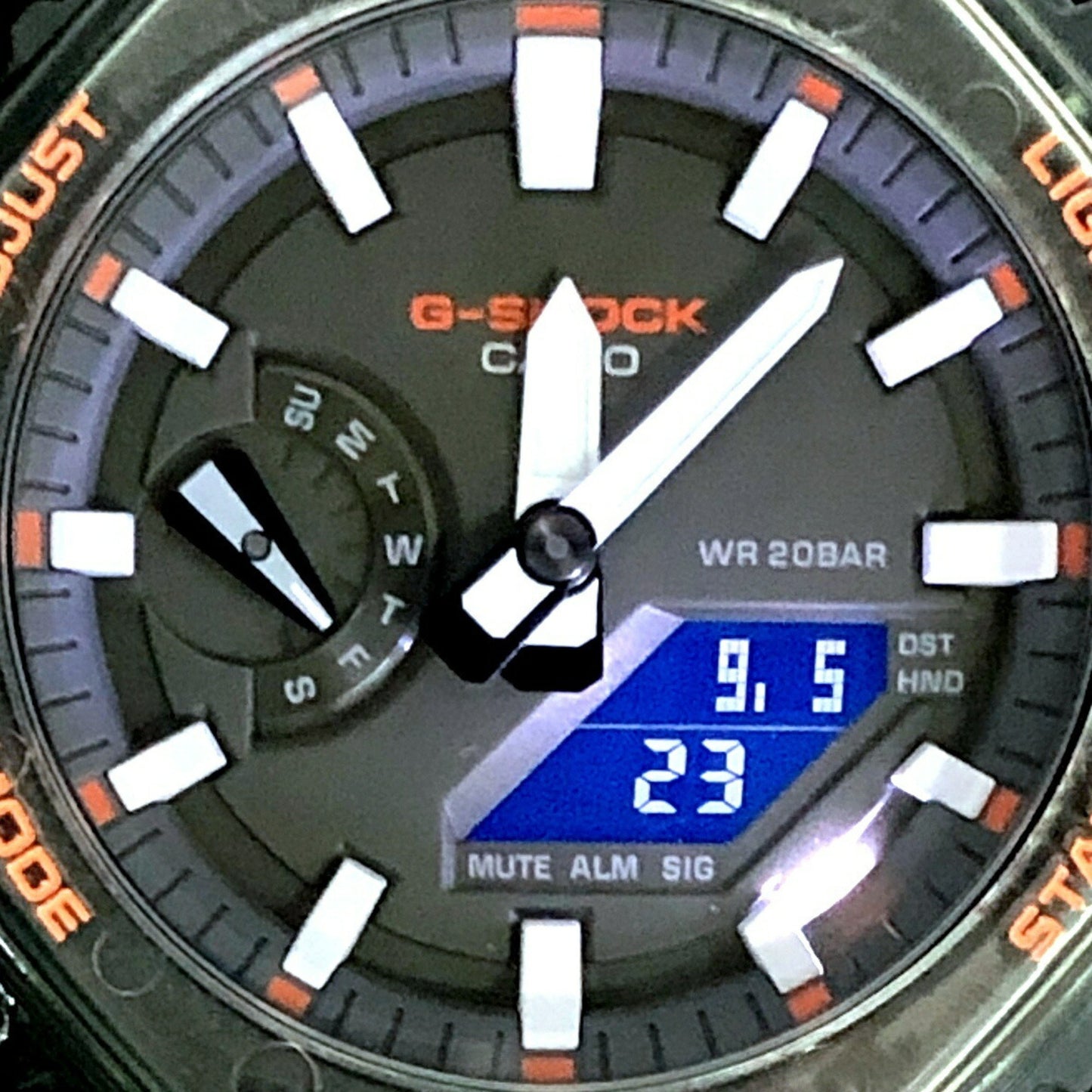 G-Shock Casio Ga-2100Hc-4A Hidden Coast Series Octagonal Case Casio Oak Green And Orange Skeleton