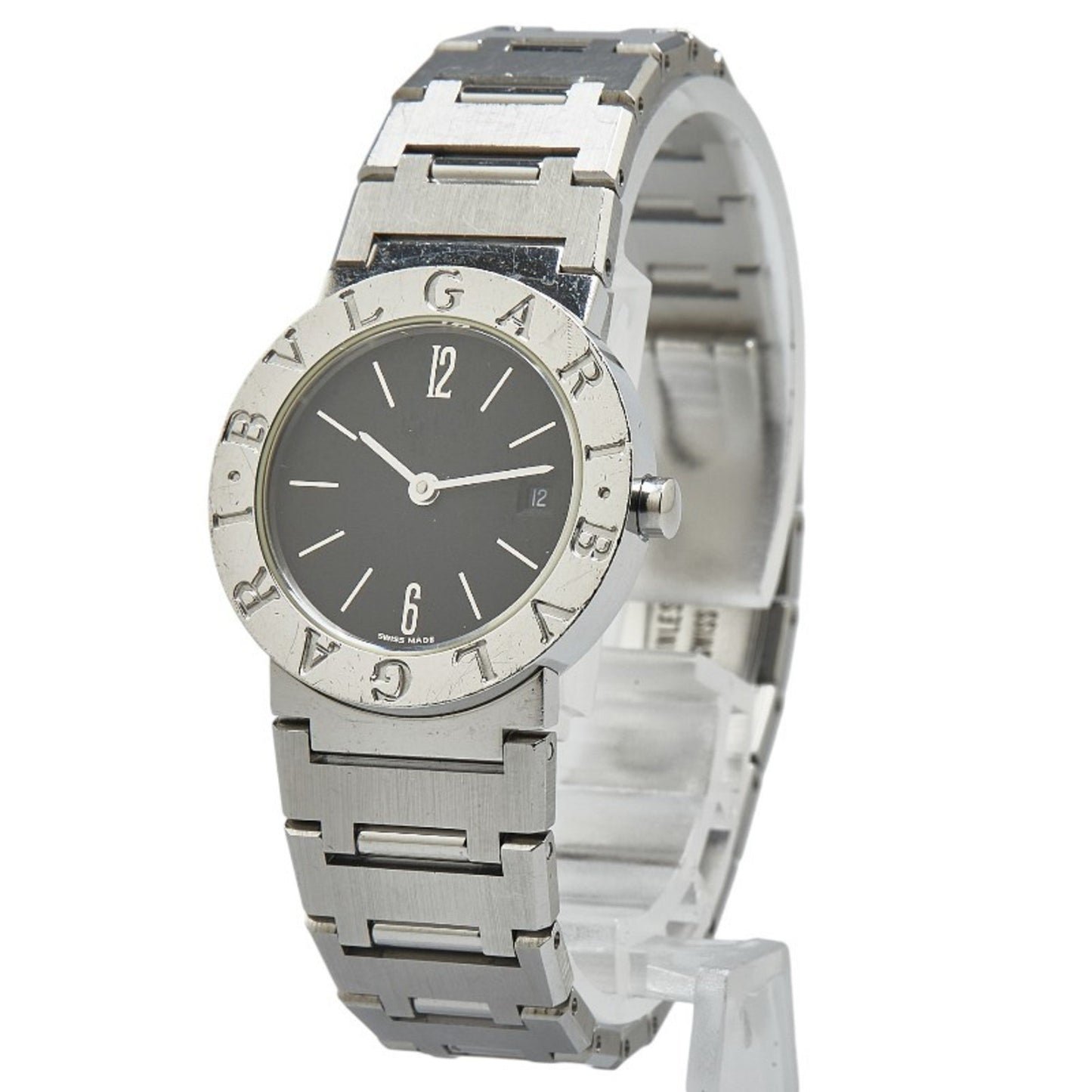 Bvlgari Watch Bb26Ss Quartz Black Dial Stainless Steel