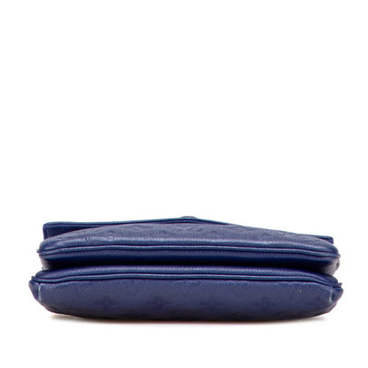 Louis Vuitton Monogram Empreinte Twice Shoulder Bag M50262 Blue Leather