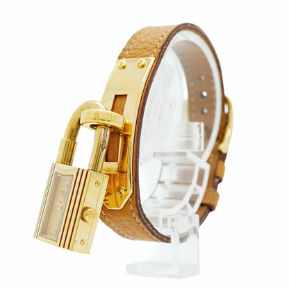 Herms Kelly Watch Ke1201470 Gold Dial