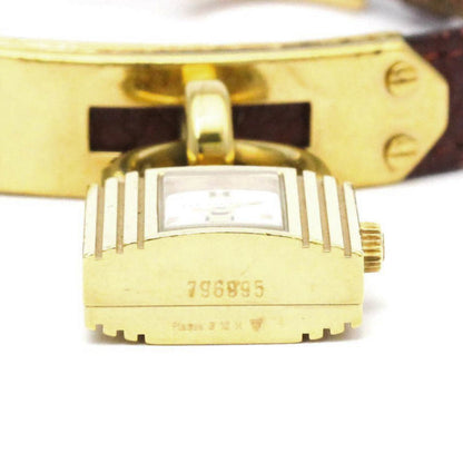 Hermes Kelly Watch Gold Plated Leather Quartz