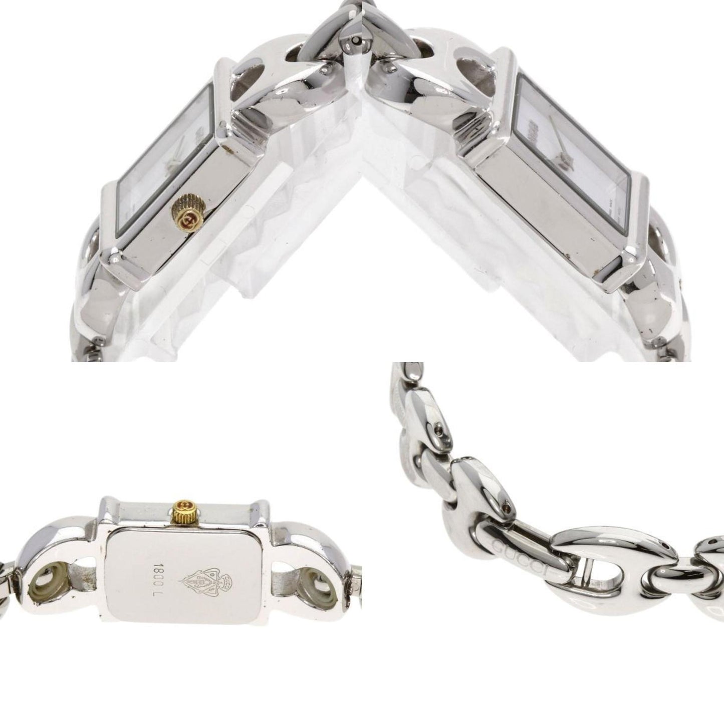 Gucci 1800L Square Face Watch Stainless Steel/Ss