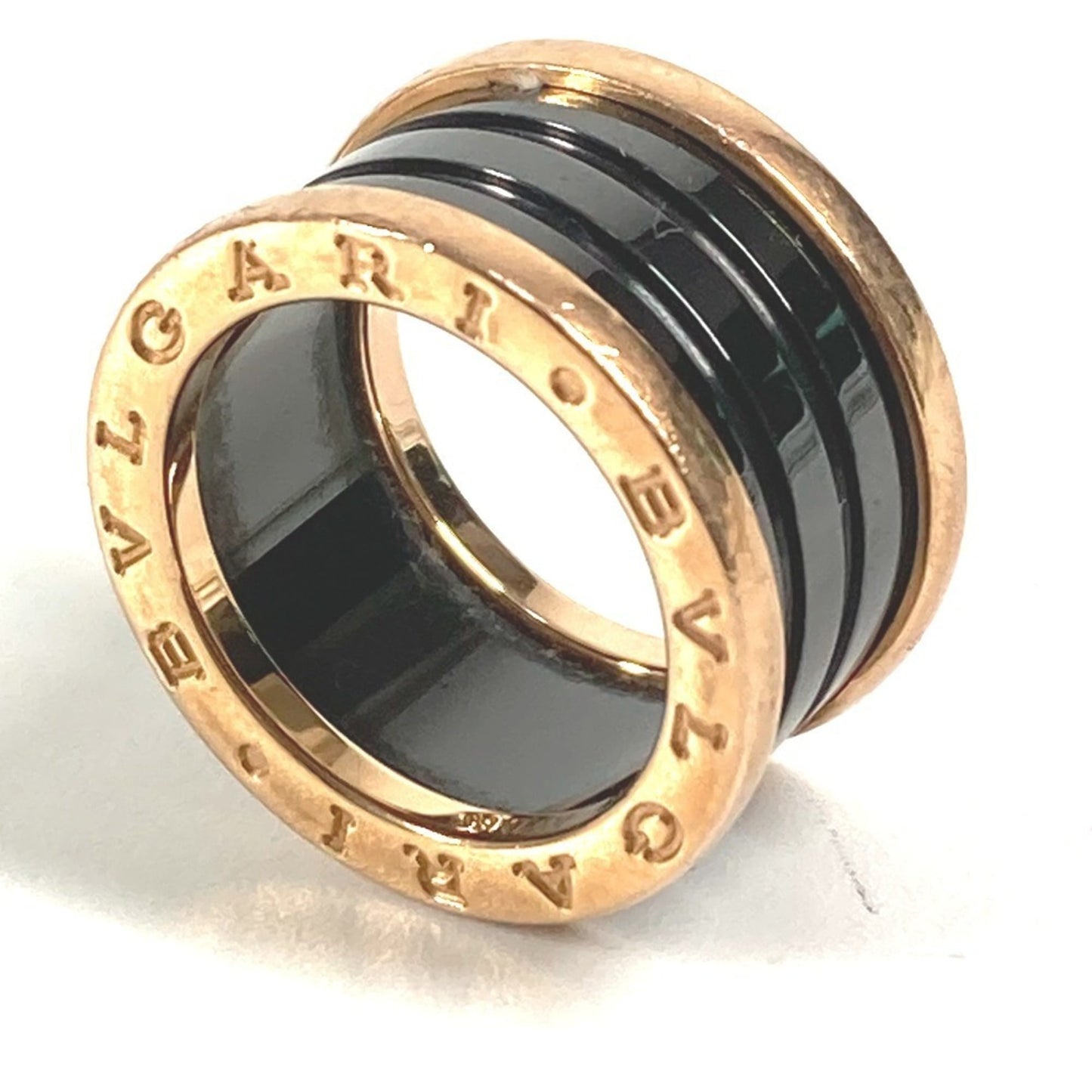 Bvlgari B-Zero1 3-Band Gold Ring In Au750 Ceramic