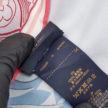 Louis Vuitton Garden Monogram Trunk Motif Scarf M78784 Pink Blue Multicolor Silk