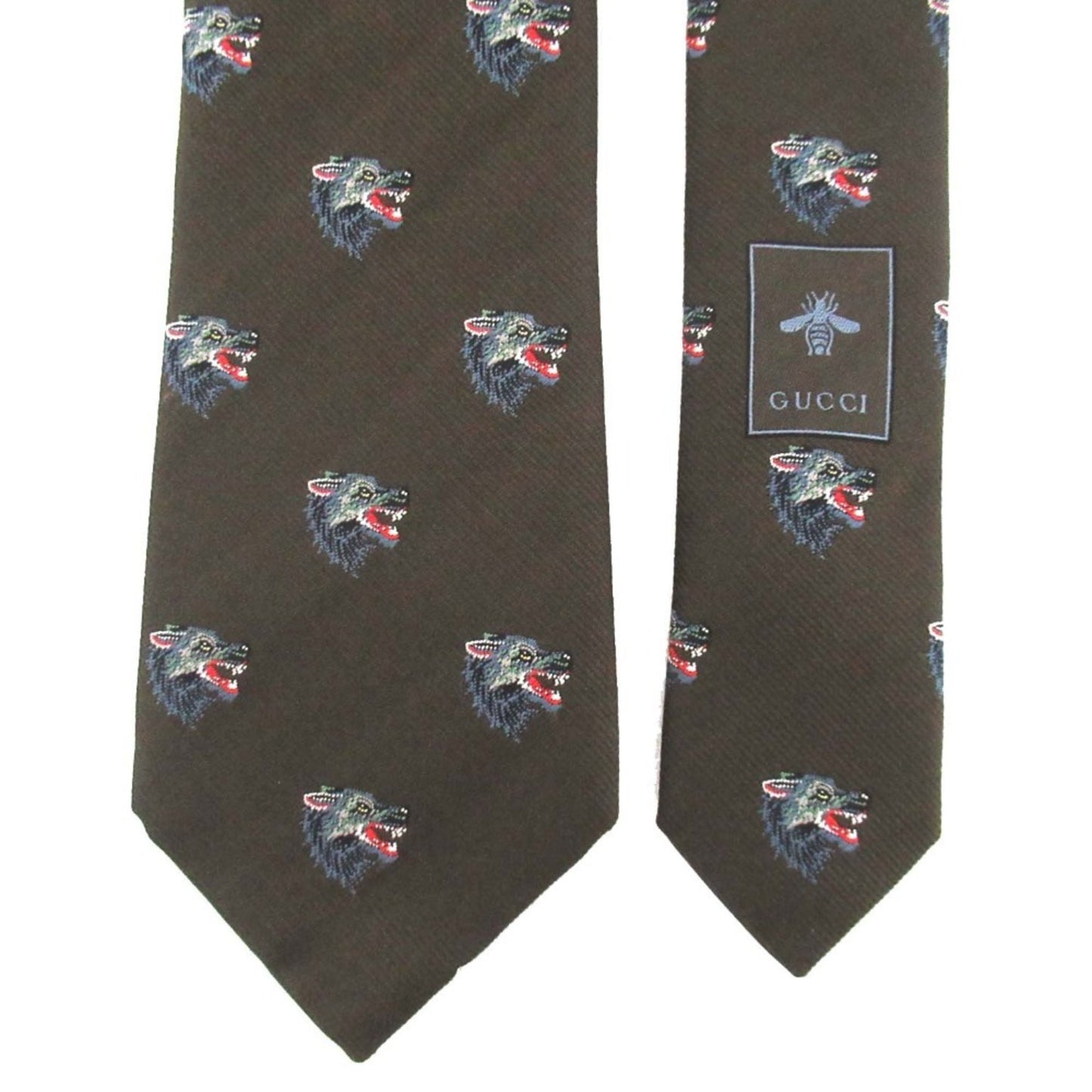 Gucci Michele-Era Wolf Jacquard Silk Tie