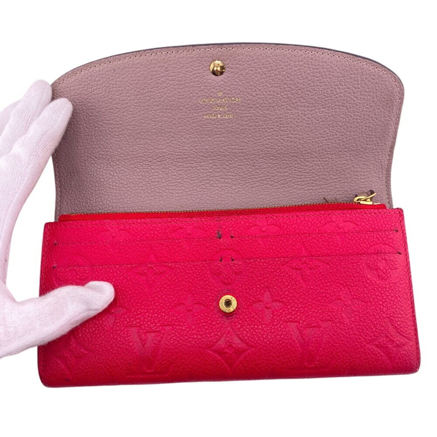 Louis Vuitton Louis Vuitton Wallet M62371 Portefeuille Emily Monogram Empreinte Long Pink