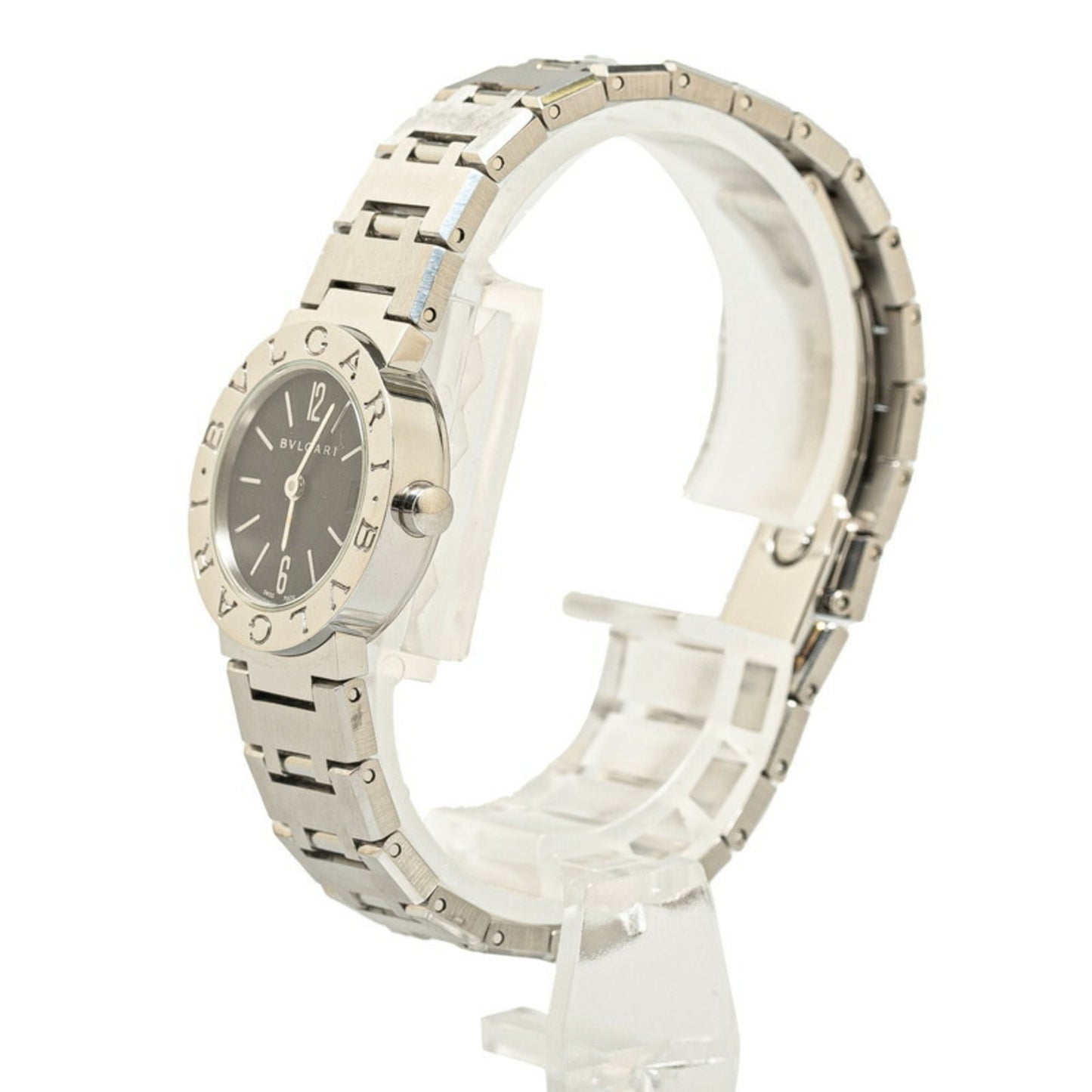 Bvlgari Watch Bb23Ss Quartz Black Dial Stainless Steel