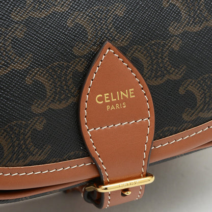 Celine Triomphe Medium Folco Shoulder Bag Canvas Tan 191502Bzj.04Lu Bp