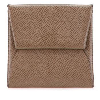Herms Bastia Wallet/Coin Purse Etoupe Gray Epsom Leather
