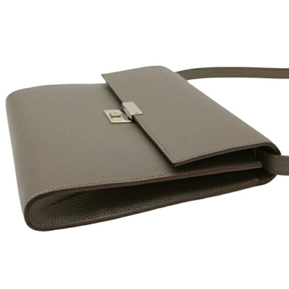 Hermes Click 16 Shoulder Bag Pouch Wallet Epsom Leather Etoupe Greige #A