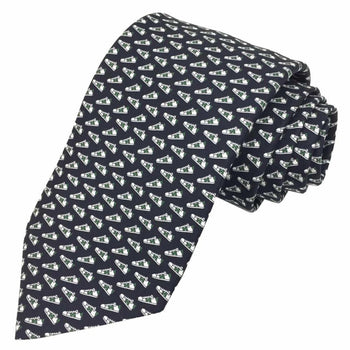 Hermes Hermes Tie 626219T 07 H Aile Sneakers Silk Marine Fonce/Blanc/Ve Navy