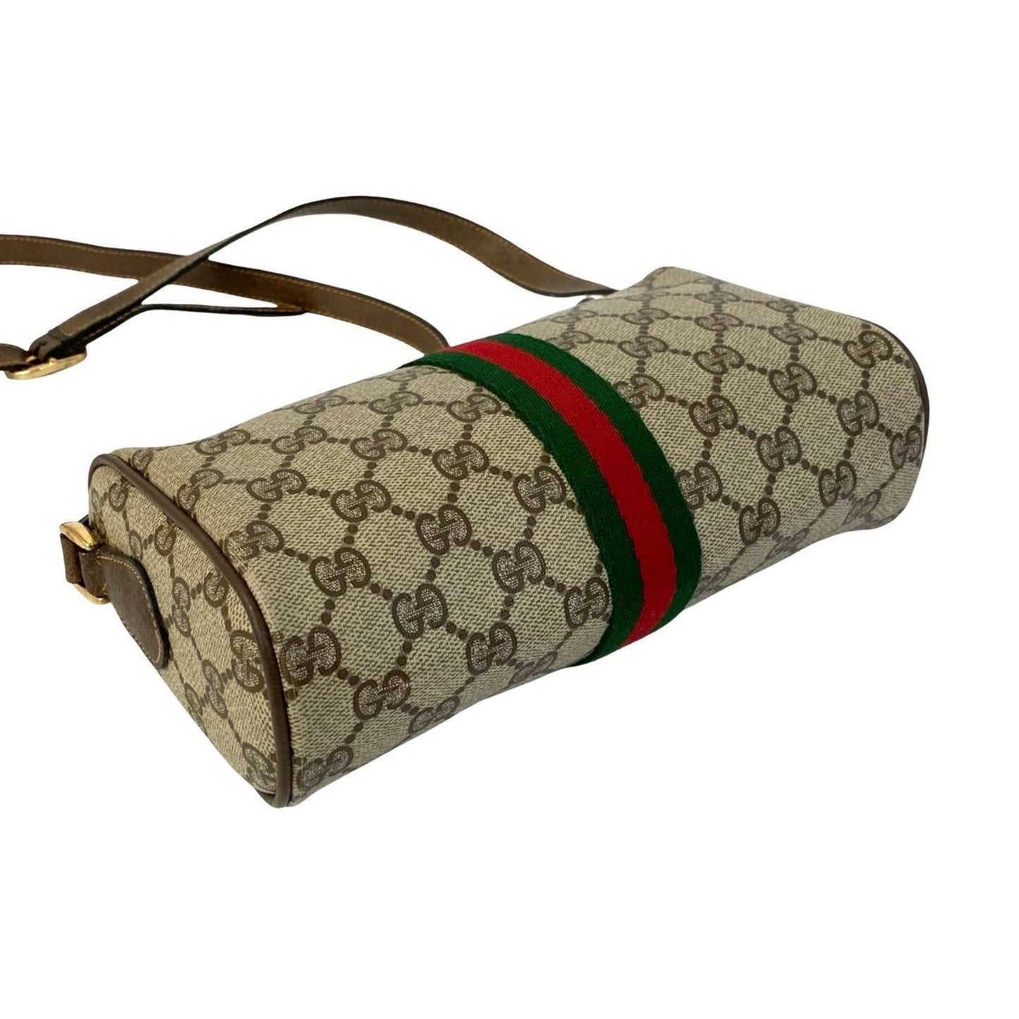 Gucci Old Gucci Vintage Sherry Line Gg Logo Hardware Leather Shoulder Bag Pochette Brown 20090