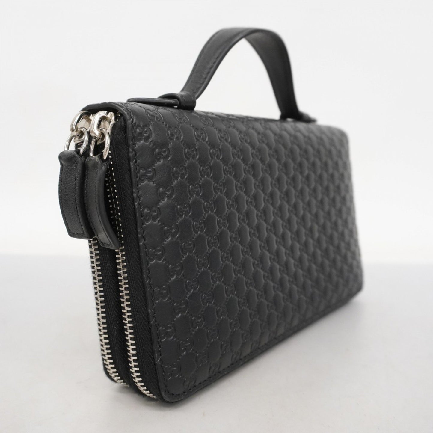 Gucci Micro Guccissima Long Wallet 449246 Leather Black
