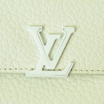 Louis Vuitton Portefeuille Capucines Xs Taurillon Leather White Tri-Fold Wallet