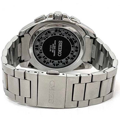 Seiko Watch Brightz Date White Silver 8B54-0Aw0 F-20461 Solar Quartz Seiko
