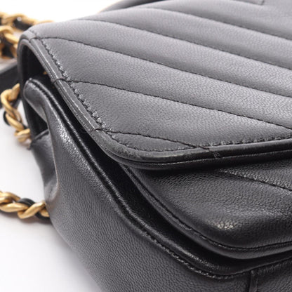 Chanel Chevron V-Stitch Top Handle Shoulder Bag Leather