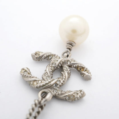 Chanel Coco Mark Metal Necklace With Faux Pearl And Rhinestones
