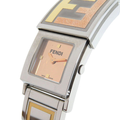 Fendi Secret 2 Time Zone 5500L Stainless Steel Gold Quartz Watch 1915 Fendi
