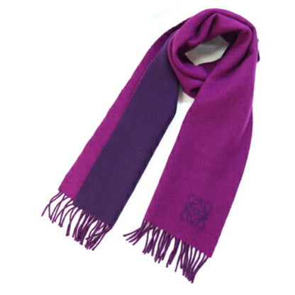 Loewe Anagram Scarf Purple Wool Angora Two-Tone Stole