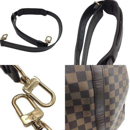 Louis Vuitton Keepall 55 Bandouliere Damier Ebene Brown Boston Bag Shoulder N41414 Louis Vuitton