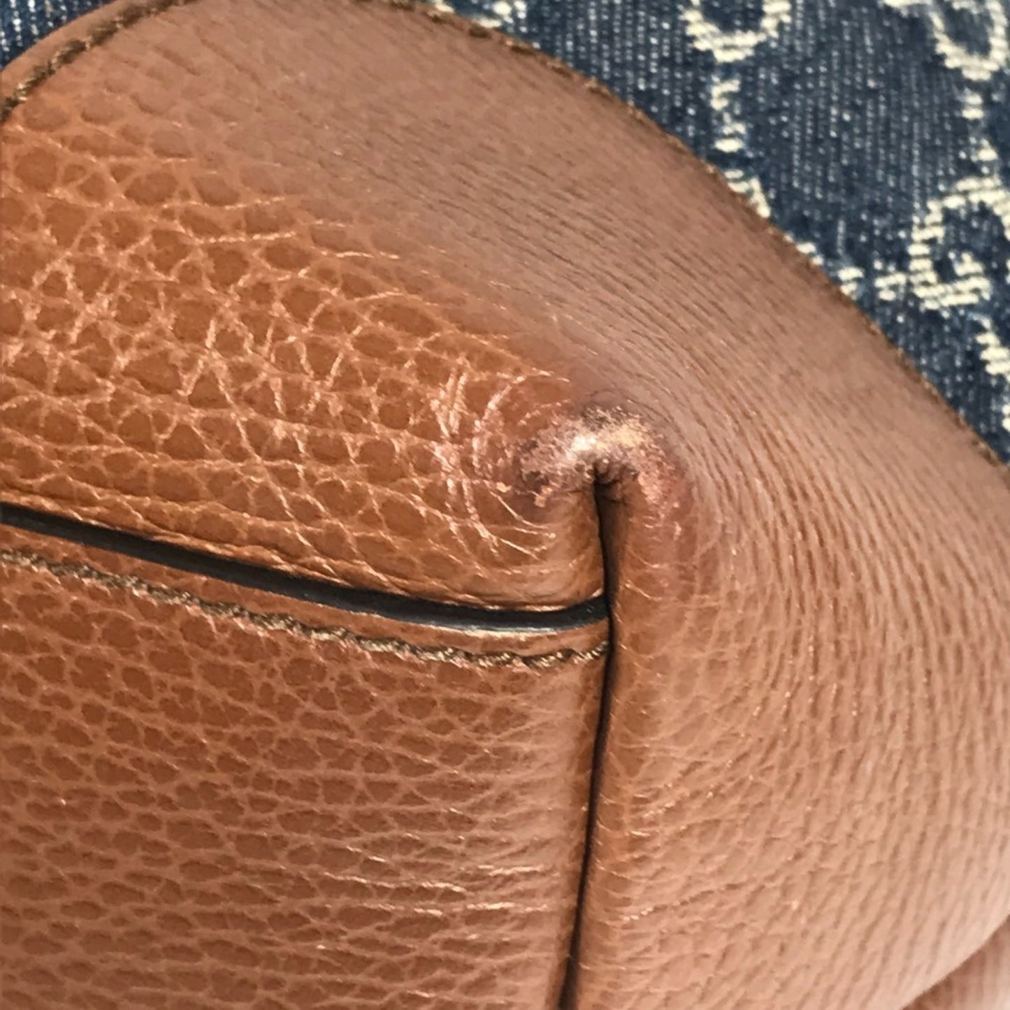 Gucci 631685 Denim Overture Ophidia Gg Medium Tote Bag Shoulder In And Leather